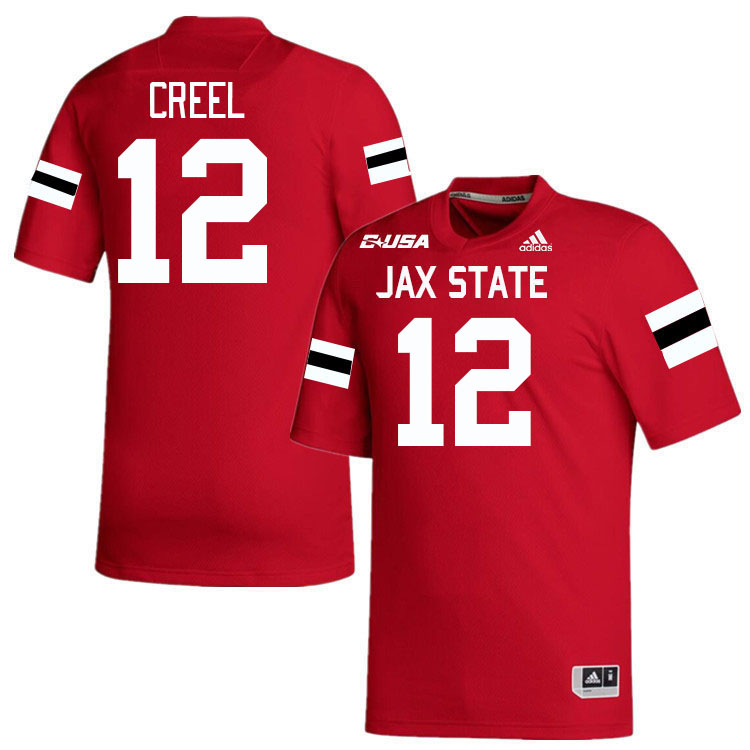 #12 Caden Creel Jacksonville State Gamecocks College Football Jerseys Stitched-Red